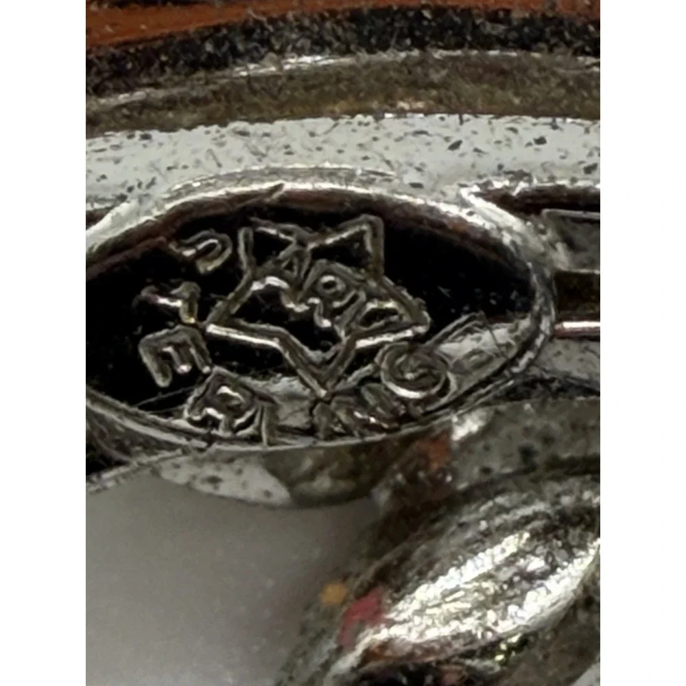 Vintage STAR ART Sterling Silver Flower Spray Brooch Pin Green Rhinestone 1950s
